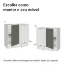 Ver imagem 4 de Balcão de Canto 1 Porta (sem Tampo) Branco/Cinza Vik Madesa