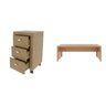 Kit 2 Peças com Escrivaninha Mesa Escritório ME4185 e Gaveteiro ME4108 - 2