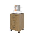 Ver imagem 4 de Conjunto 2 Peças com Escrivaninha Mesa Escritório ME4185 e Gaveteiro ME4108 3 Gavetas 180cm Amendoa Marrom