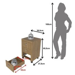Kit 2 Peças com Mesa para Escritório ME4185 e Gaveteiro ME4108 - 5