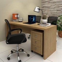 Kit 2 Peças com Mesa para Escritório ME4185 e Gaveteiro ME4108 - 1
