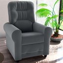Ver imagem 1 de Poltrona Reclinável para Descanso Thalia Veludo Cinza