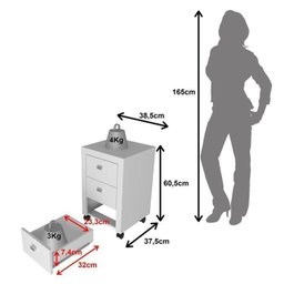 Kit 2 Peças com Mesa para Escritório ME4185 e Gaveteiro ME4108 - 5