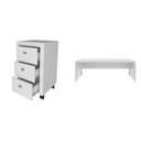 Ver imagem 2 de Conjunto 2 Peças com Escrivaninha Mesa Escritório ME4185 e Gaveteiro ME4108 180cm Branco