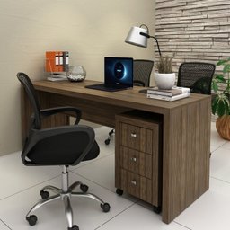Kit 2 Peças com Mesa para Escritório ME4185 e Gaveteiro ME4108 - 1