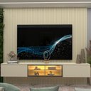 Ver imagem 6 de Estante para TV e Home Theater até 84 Polegadas com 100% MDF 218cmx250cm Led Supremo Luminare Bege Off White
