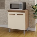 Ver imagem 3 de Balcão Cozinha para Forno Micro-ondas Multiuso Elen 70cm Savana Off White - Desk Design