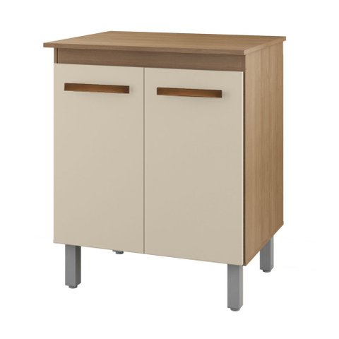 Balcão Cozinha para Forno Micro-ondas Multiuso Elen 70cm Savana Off White - Desk Design