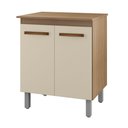 Ver imagem 1 de Balcão Cozinha para Forno Micro-ondas Multiuso Elen 70cm Savana Off White - Desk Design