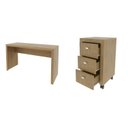 Ver imagem 2 de Conjunto 1 Mesa para Escritório 1 Gaveteiro 127cm Amendoa Marrom