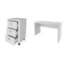 Ver imagem 2 de Conjunto 2 Peças com Escrivaninha Mesa Escritório ME4135 e Gaveteiro ME4108 127cm Branco