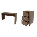 Ver imagem 2 de Conjunto 1 Mesa para Escritório 1 Gaveteiro 127cm Nogal Marrom