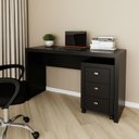 Ver imagem 1 de Conjunto 2 Peças com Escrivaninha Mesa Escritório ME4135 e Gaveteiro ME4108 127cm Preto