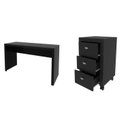 Ver imagem 2 de Conjunto 2 Peças com Escrivaninha Mesa Escritório ME4135 e Gaveteiro ME4108 127cm Preto