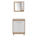 Ver imagem 3 de Conjunto de Banheiro Gabinete Viena 60cm, Cuba + Espelheira, 3 Portas C00D62507 Mel/Branco - Ozini