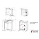 Ver imagem 6 de Conjunto de Banheiro Gabinete Viena 60cm, Cuba + Espelheira, 3 Portas C00D62507 Mel/Branco - Ozini