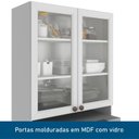 Ver imagem 7 de Paneleiro 4 Portas com Vidro 1 Nicho Micro-ondas Unna Yescasa