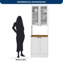 Ver imagem 6 de Paneleiro Duplo Americano com Nicho para Micro-Ondas com Vidro 4 Portas 213x70cm Unna Yescasa Branco