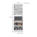 Ver imagem 5 de Paneleiro Duplo Americano com Nicho para Micro-Ondas com Vidro 4 Portas 213x70cm Unna Yescasa Branco