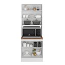 Ver imagem 5 de Paneleiro Duplo Americano com Nicho para Micro-Ondas com Vidro 4 Portas 213x70cm Unna Yescasa Branco