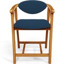 Ver imagem 3 de Kit 02 Banquetas Baixa para Cozinha Sala Jantar Bancada Cecília L02 Suede Azul Marinho - Lyam Decor