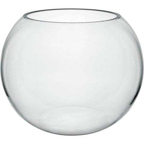 Vaso Decorativo de Vidro Transparente 24x30x30cm Enfeite Sala Mesa Estante