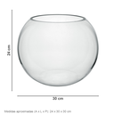 Ver imagem 3 de Vaso Decorativo de Vidro Transparente 24x30x30cm Enfeite Sala Mesa Estante