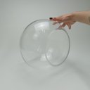 Ver imagem 5 de Vaso Decorativo de Vidro Transparente 24x30x30cm Enfeite Sala Mesa Estante