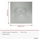 Ver imagem 2 de Vaso Decorativo de Vidro Transparente 24x30x30cm Enfeite Sala Mesa Estante