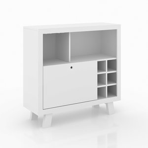 Adega Bar Grande para Sala de Estar Decorativa AD5002 MDP Branco - Gran Belo