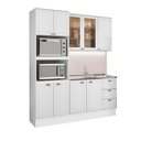 Ver imagem 2 de Cozinha Milla Trend 9 Portas 3 Gavetas MDF 190cm Branco Móveis Carraro