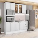 Ver imagem 1 de Cozinha Milla Trend 9 Portas 3 Gavetas MDF 190cm Branco Móveis Carraro