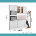 Ver imagem 3 de Cozinha Milla Trend 9 Portas 3 Gavetas MDF 190cm Branco Móveis Carraro