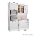 Ver imagem 6 de Cozinha Milla Trend 9 Portas 3 Gavetas MDF 190cm Branco Móveis Carraro