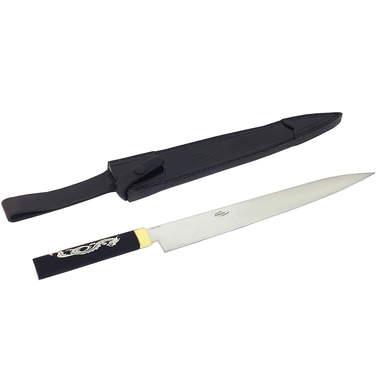 Faca Sashimi Arkhip Canhoto Plus 11'' Cabo Acrílico Dragão Bainha - 5