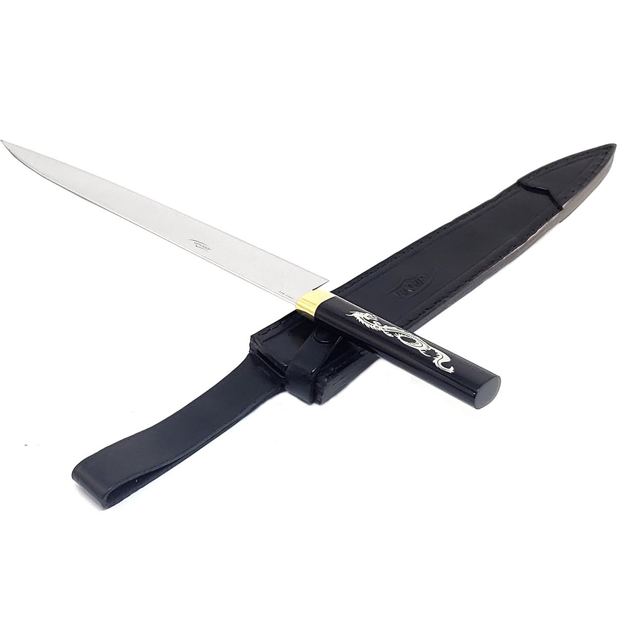 Faca Sashimi Arkhip Canhoto Plus 11'' Cabo Acrílico Dragão Bainha - 2