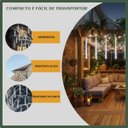 Ver imagem 3 de Cascata Meteoro Branco Frio 50cm 8 Tubos LED 3M Bastão Chuva IP65 Decoração Natal Bivolt Luvinco