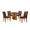 Ver imagem 2 de Conjunto Sala de Jantar Mesa Olímpia 90cm Tampo em Mdf Canto Copo e 4 Cadeiras Liz Moderna