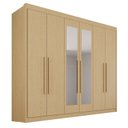 Ver imagem 3 de Guarda Roupa Casal com Espelho 6 Portas 6 Gavetas 100% MDF Itália Plus Marrom/Jequitiba