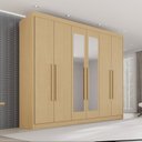 Ver imagem 1 de Guarda Roupa Casal com Espelho 6 Portas 6 Gavetas 100% MDF Itália Plus Marrom/Jequitiba