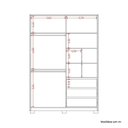 Ver imagem 6 de Guarda-Roupa 2 Portas de Correr com Espelhos Frizatto Marrom/Freijó/Off White/Titanium