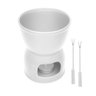 Aparelho Fondue 4 Pç De Porcelana P/2 Pessoas Branco 400Ml - 1
