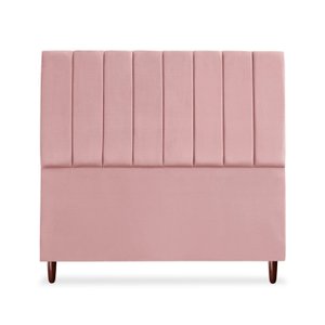 Cabeceira Estofada Casal Carla 140 Cm Veludo Rosê C/ Frame