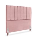 Ver imagem 3 de Cabeceira Estofada Casal Carla 140 Cm Veludo Rosê C/ Frame