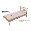 Ver imagem 3 de Cama de Solteiro com Cabeceira Ripada - Amêndoa/Branco