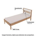Ver imagem 2 de Cama de Solteiro com Cabeceira Ripada - Amêndoa/Branco
