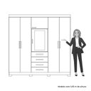 Ver imagem 7 de Guarda Roupa Casal com Espelho 6 Portas 4 Gavetas Virtus Off White/Cinamomo