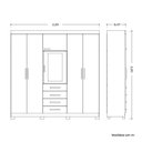 Ver imagem 5 de Guarda Roupa Casal com Espelho 6 Portas 4 Gavetas Virtus Off White/Cinamomo