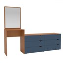 Ver imagem 2 de Cômoda Porto 6 Gavetas com Espelho Azul/freijó - Politorno