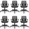Kit 6 Cadeiras para Escritório Ergonômica Giratória Beezi Nr17 Preto - 1